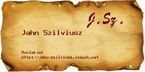Jahn Szilviusz névjegykártya